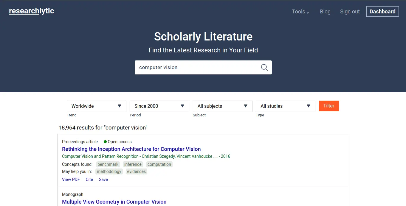 Search scholarly literature